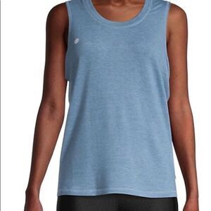 Max Studio heather blue sleeveless top with peek-a-boo back. NWT. XL.